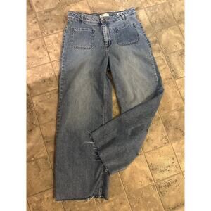 OAT New York Cloud Luxe Denim Wide Leg Front Pocket Jeans, size 30